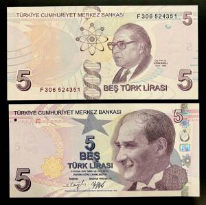 Turkey 5 Lira 2022 UNC