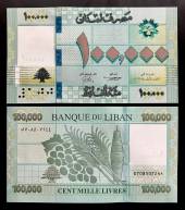 Liban 100.000 Livres UNC P-NEW 2020
