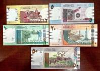 SUDAN 2 5 10 20 50 POUNDS 2017 UNC SET 5