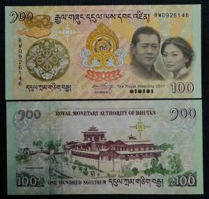 Tờ tiền BHUTAN 100 NGULTRUM 2011