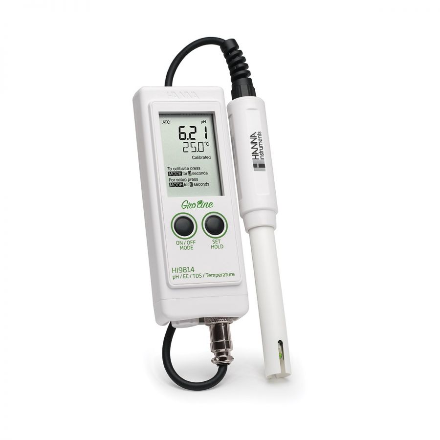 Máy Đo pH/EC/TDS/Nhiệt Độ Chống Thấm Nước Trong Thủy Canh HI9814