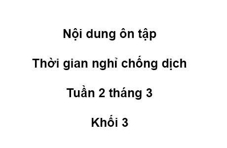 Khối 3 - tuần 2 - tháng 3