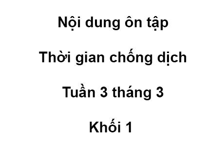 Khối 1 - tuần 3 - tháng 3