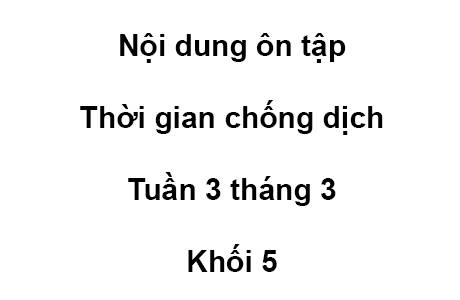 Khối 5 - tuần 3 - tháng 3