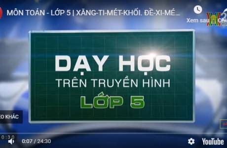 Bài dạy trên truyền hình Ngày 03/4/2020 - Toán - Lớp 5