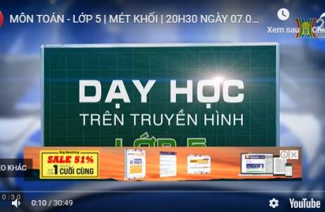Bài dạy trên truyền hình Ngày 07/4/2020 - Toán - Lớp 5