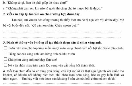 Phiếu học tập Tập Làm Văn Tuần 21 - Khối 2