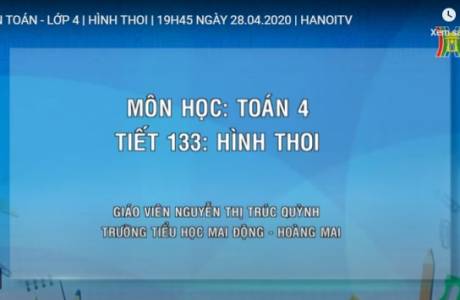 Bài dạy trên truyền hình 28/4/2020 - Toán - Lớp 4