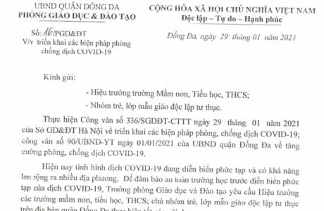 Triển khai các biện pháp phòng chống dịch COVID-19