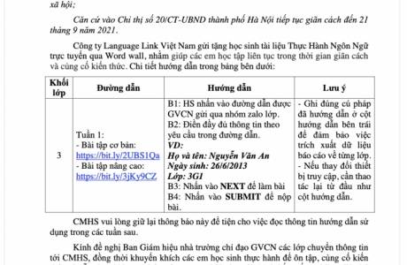 Tiếng Anh Lớp 3 - Tuần 1