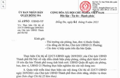 Số: 1850 / UBND-VP