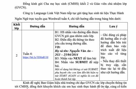 [TH Trung Tự - Khối 2] Tài liệu thực hành ngôn ngữ trực tuyến - Tuần 4
