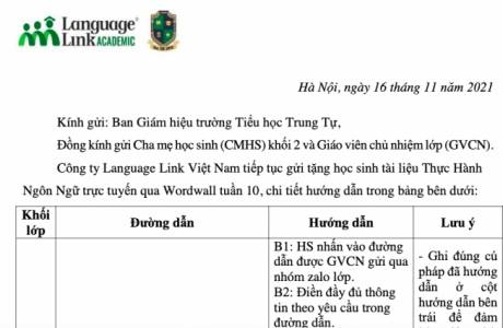 [TH Trung Tự - Khối 2] Tài liệu thực hành ngôn ngữ trực tuyến - Tuần 10.