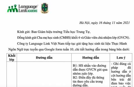 [TH Trung Tự - Khối 4] Tài liệu thực hành ngôn ngữ trực tuyến - Tuần 10