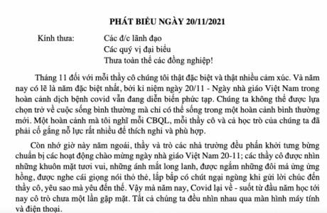 Cảm Xúc ngày 20/11 mùa Covid