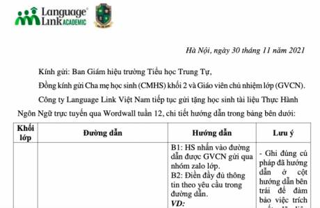 [TH Trung Tự - Khối 2] Tài liệu thực hành ngôn ngữ trực tuyến - Tuần 12.