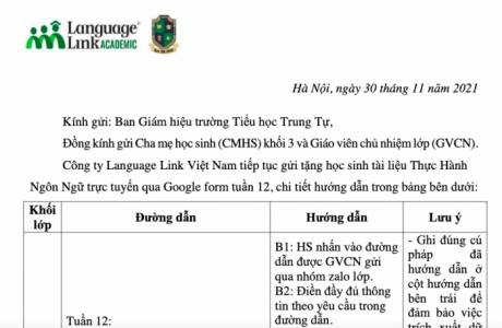 [TH Trung Tự - Khối 3] Tài liệu thực hành ngôn ngữ trực tuyến - Tuần 12