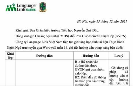 [TH NQĐ - Khối 2] Tài liệu thực hành ngôn ngữ trực tuyến - Tuần 14