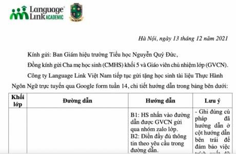 [TH NQĐ - Khối 5] Tài liệu thực hành ngôn ngữ trực tuyến - Tuần 14