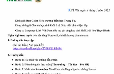 Khối 2 TH Trung Tự - Tài liệu thực hành ngôn ngữ trực tuyến - tuần 16