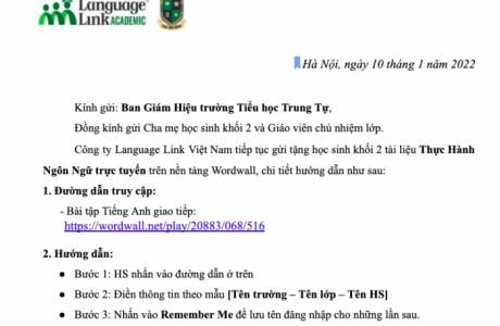 Khối 2 TH Trung Tự - Tài liệu thực hành ngôn ngữ trực tuyến - tuần 18