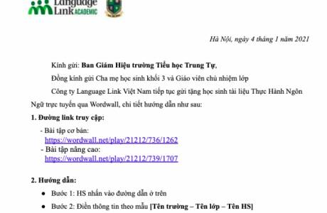 Khối 3 TH Trung Tự - Tài liệu thực hành ngôn ngữ trực tuyến - tuần 18