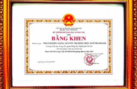 VINH DỰ NHẬN GIẢI THIẾT KẾ BÀI GIẢNG ĐIỆN TỬ   CẤP QUỐC GIA