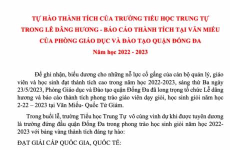 Vinh Danh Học Sinh Giỏi