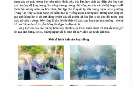 DÂNG HƯƠNG TƯỞNG NIỆM CÁC ANH HÙNG LIỆT SĨ