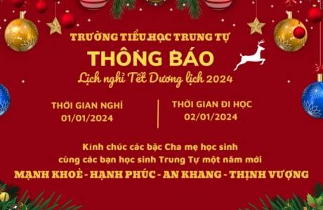 Lịch nghỉ Tết Dương lịch 2024