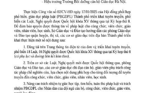 Tuyên truyền, phổ biến các Luật,Nghị quyết được Quốc hội thông qua tại kì họp thứ 8 khóa XV