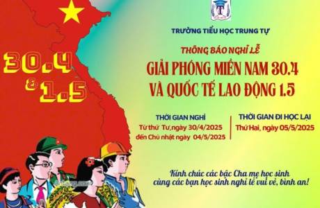 THÔNG BÁO NGHỈ LỄ 30/4 VÀ 1/5