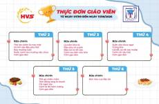 Thực đơn Giáo viên  từ ngày 7/9 đến ngày 11/9/2026