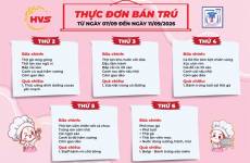 Thực đơn Bán trú  từ ngày 7/9 đến ngày 11/9/2026