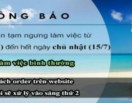 THÔNG BÁO LỊCH NGHỈ MÁT 2016