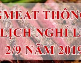 KINGMEAT THÔNG BÁO LỊCH NGHỈ LẼ 2/9 NĂM 2019