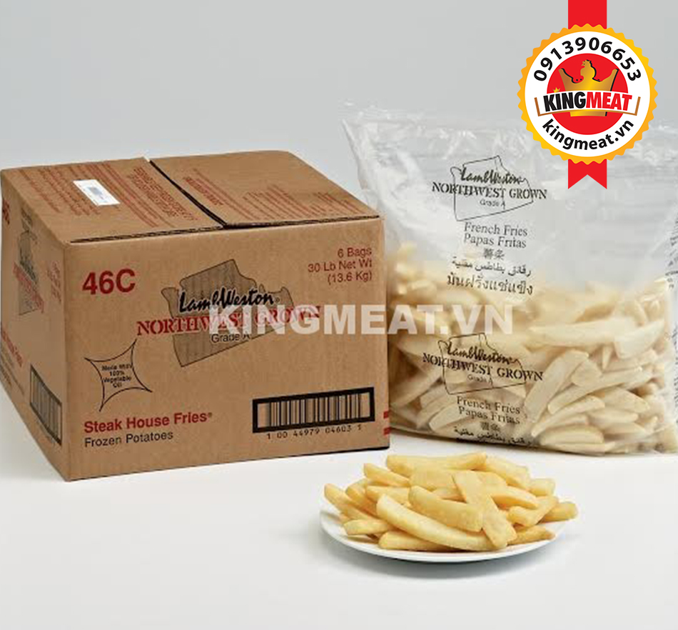 KHOAI TÂY STEAK HOUSE FRIES CẮT 3/4 BỊCH 2KG