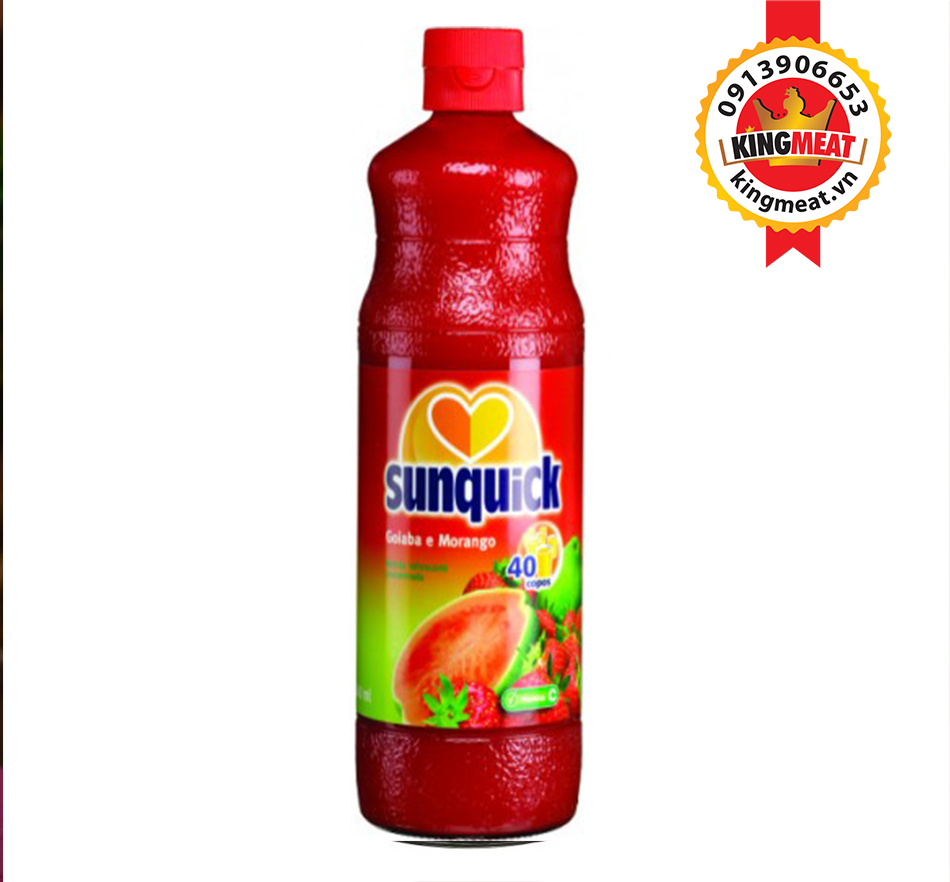 NƯỚC ÉP ỔI HỒNG & DÂU 1 LÍT