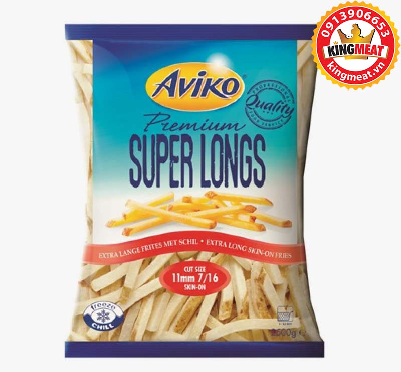 KHOAI TÂY CẮT THẲNG SIÊU DÀI CÓ VỎ AVIKO SUPERLONG 11MM 7/16 SKIN ON