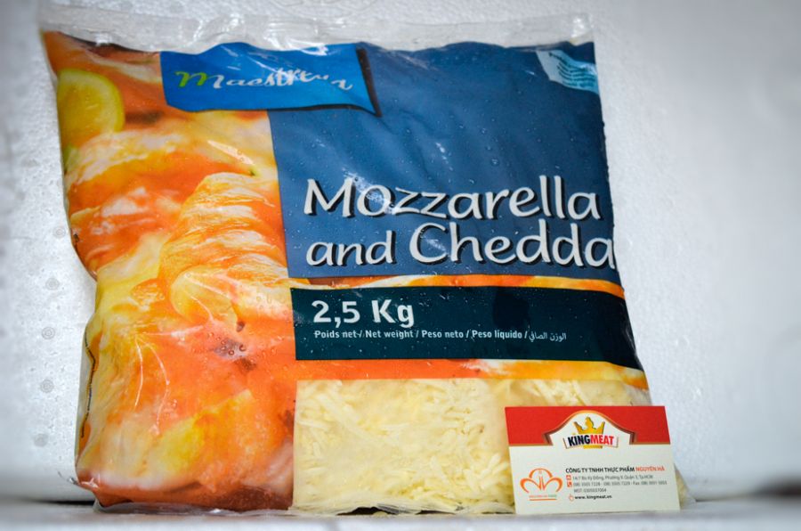 PHÔ MAI BÀO SỢI MOZZA & CHEDDAR - FRENCH MOZZA & CHEDDAR MIX SHREDDED - GÓI 2.5 KG