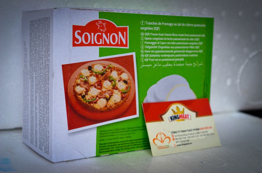 PHÔ MAI DÊ CẮT LÁT ĐÔNG LẠNH SOIGNON - IQF UNRIPENED GOAT CHEESE SLICES - GÓI 500gr