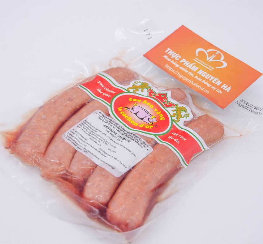 XÚC XÍCH TƯƠI Ả RẬP MERGUEZ (GÓI 200GR - TỪ 4->5 CÂY/1 GÓI) - SPICY ARABIAN MERGUEZ SAUSAGE - GÓI 20
