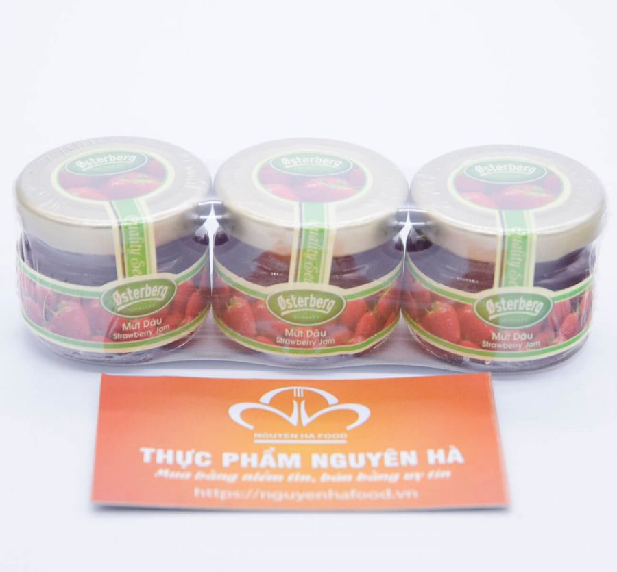 MỨT DÂU OSTERBERG –STRAWBERRY JAM OSTERBERG – 28GR/HỦ ( 3 HỦ/ 1 LỐC)