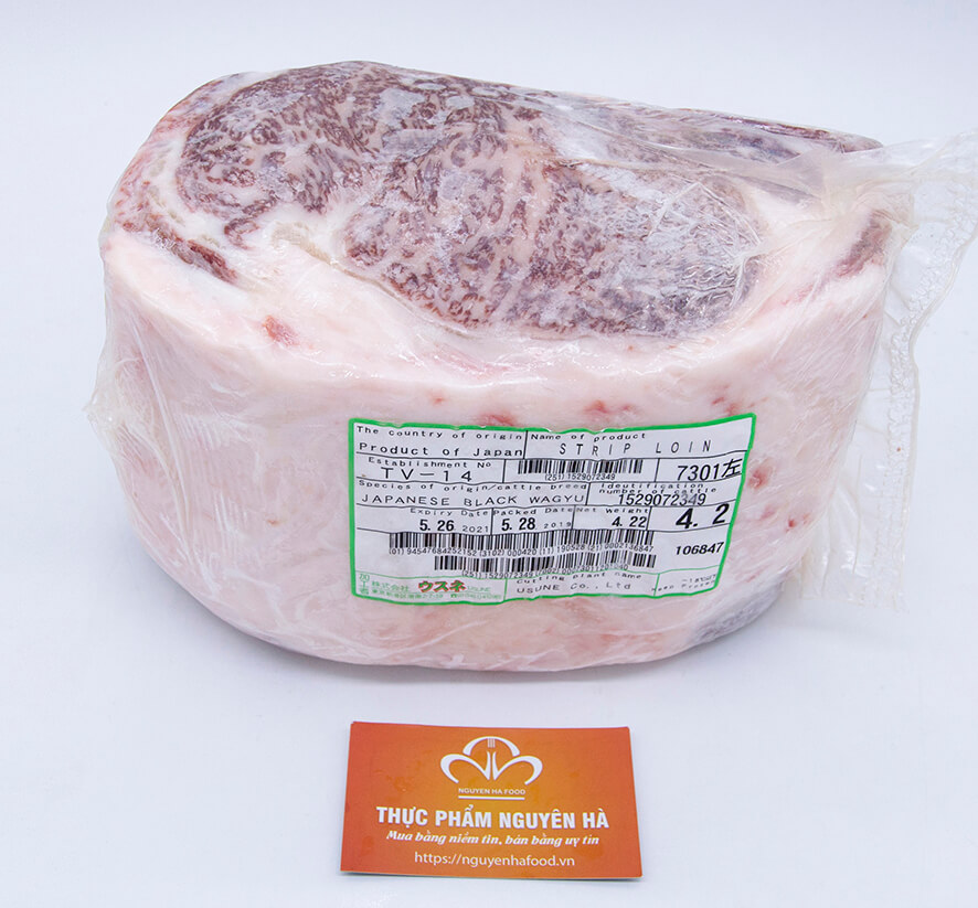 ĐUÔI THĂN NGOẠI BÒ NHẬT ĐÔNG LẠNH– STRIPLOIN FROZEN JAPANESE WAGYU BEEF A-4 GRADE