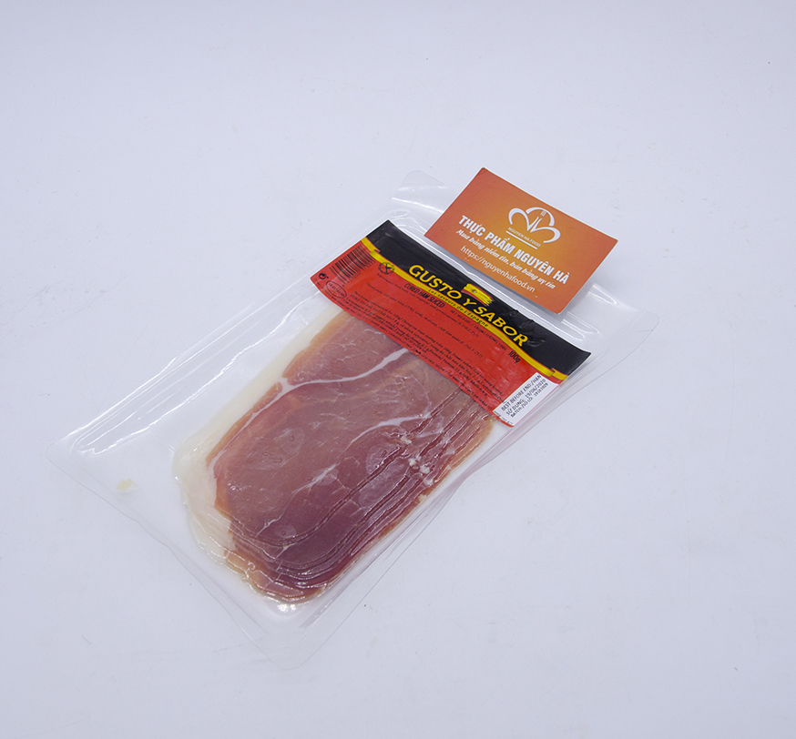 ĐÙI LỢN MUỐI CẮT LÁT 36 THÁNG CHÂN TRƯỚC – JAMBON CURADO LONCHEADO (100 GRAM/GÓI)