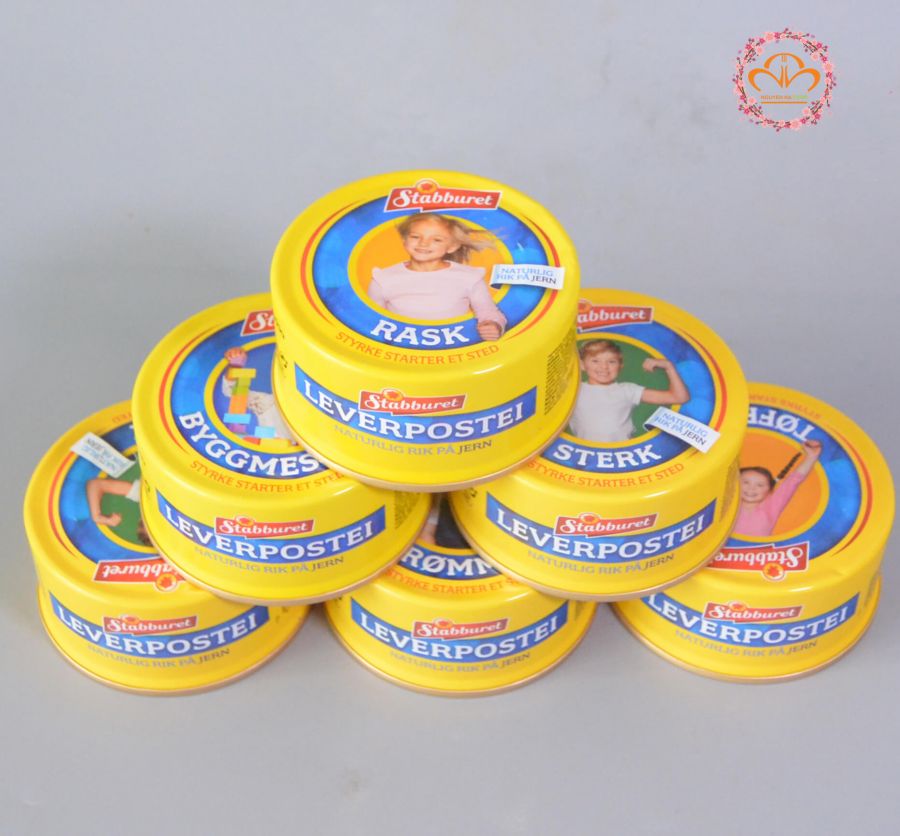 HỘP PATE GAN NAUY (STABBURET LEVERPOSTEI) ĂN LIỀN CÙNG VỚI BÁNH MÌ MUA Ở QUẬN 3 TPHCM