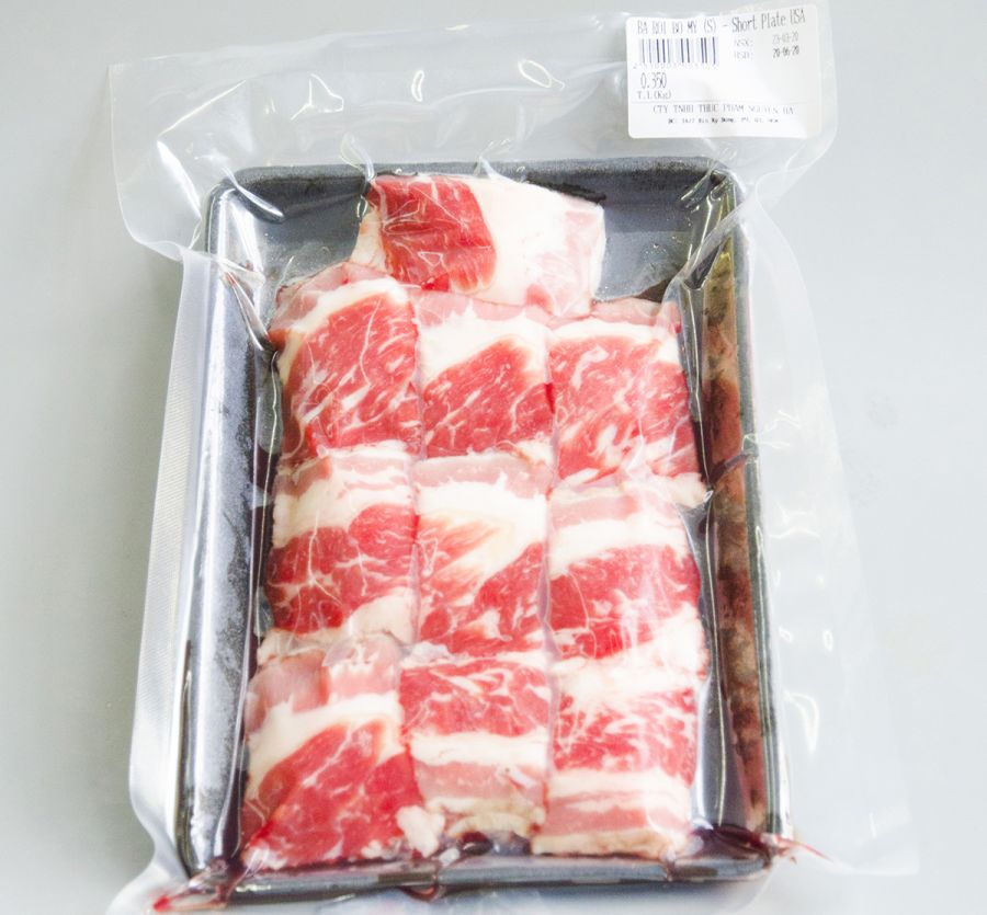 BA RỌI BÒ MỸ BÀO CUỘN ĐÔNG LẠNH KHAY 350GRAM - SHORT PLATE