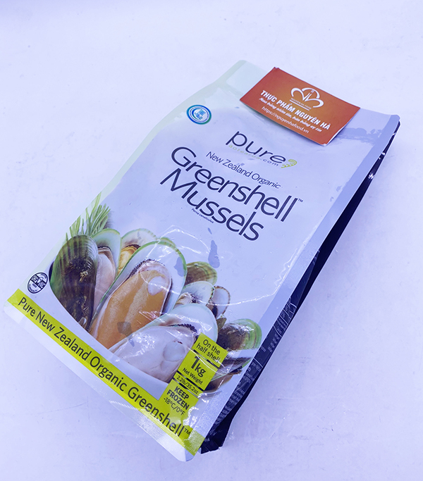 VẸM XANH NEW ZEALAND SIZE M - NEW ZEALAND FROZEN GREEN H/S MUSSEL SIZE M  - 30-45 CON/ KG