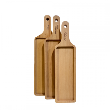 KT22 - Khay Chữ nhật tay cầm gỗ Beech