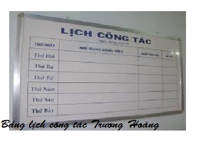 Bảng lịch công tác tuần kích thuớc 1200x3400mm